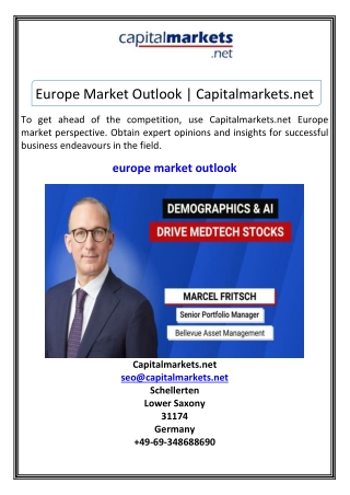 Europe Market Outlook  Capitalmarkets.net