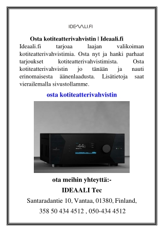 Osta kotiteatterivahvistin  Ideaali.fi