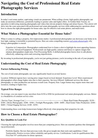 Navigating the Cost of Professional Real Estate Photography Services