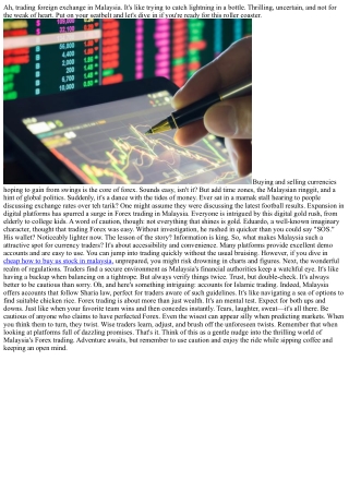 ah trading foreign exchange in malaysia it s like