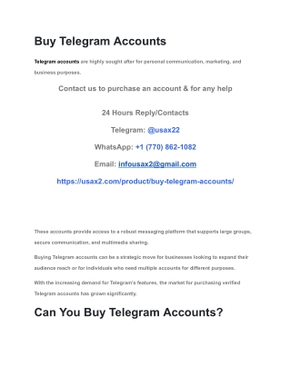 Buy Telegram Accounts