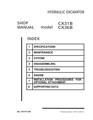 CASE CX36B MINI EXCAVATOR Service Repair Manual Instant Download