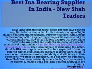 Best Ina Bearing Supplier In India - New Shah Traders