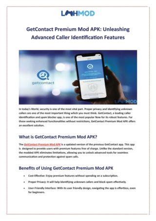 GetContact Premium Mod APK: Unleashing Advanced Caller Identification Features