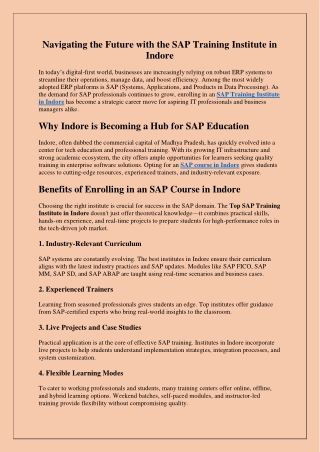 navigating the future with the sap training