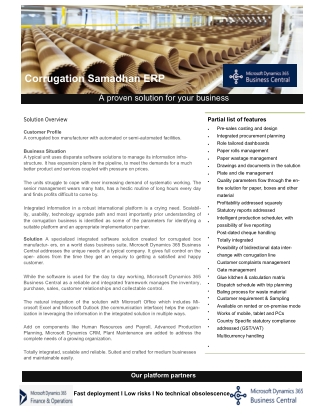 corrugation samadhan erp
