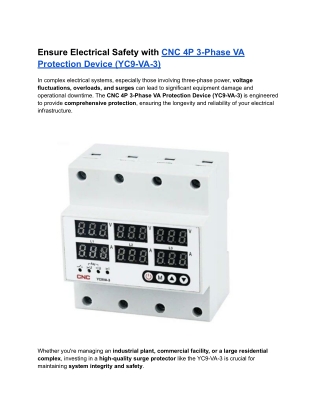 ensure electrical safety with cnc 4p 3 phase