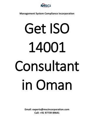 Get ISO 14001 Consultant in Oman