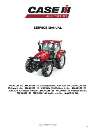 CASE IH MAXXUM 130 Multicontroller TRACTOR Service Repair Manual Instant Download