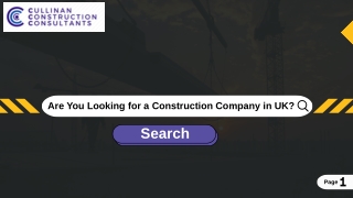 Are You Looking for a Construction Company in UK?