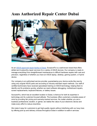 Asus Authorized Repair Center Dubai