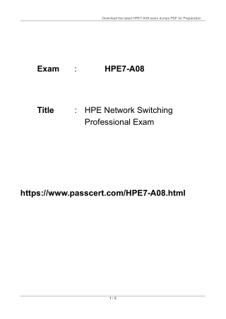 download the latest hpe7 a08 exam dumps