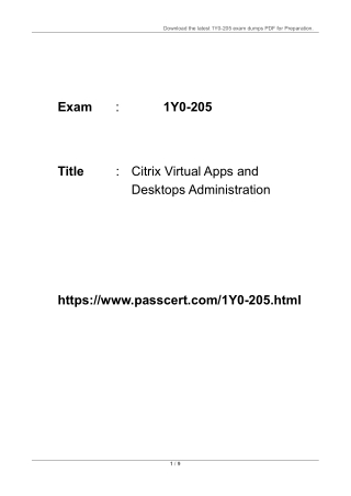 download the latest 1y0 205 exam dumps