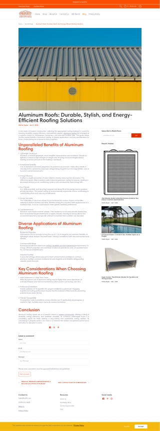 Aluminum Roofs