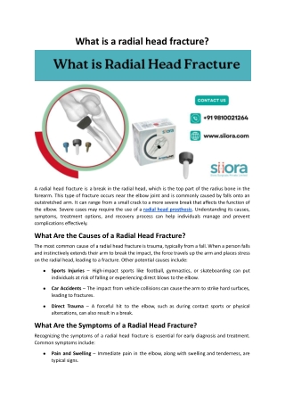 what is a radial head fracture
