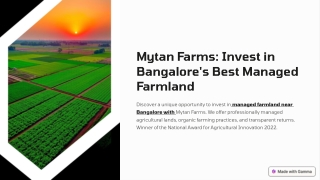 Managed Farmland in Bangalore for Smart Investors – Mytan Farms