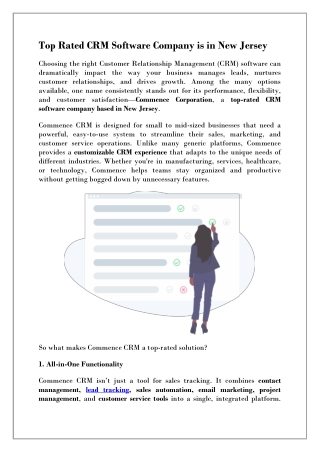 Leading CRM Software Firm Based in New Jersey