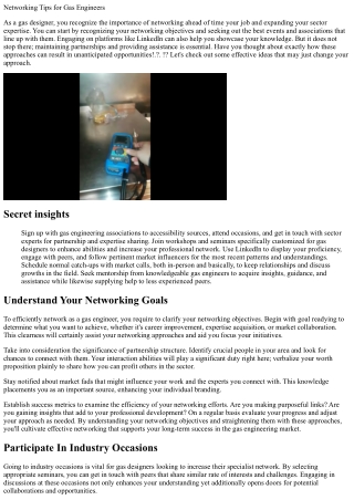 Networking Tips for Gas Engineers