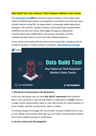 data build tool key features that empower modern