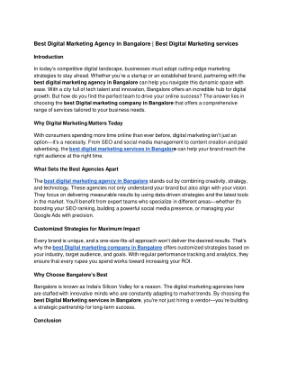 Best Digital Marketing Agency in Bangalore _ Best Digital Marketing services