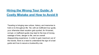 Hiring the WrHiring the Wronong Tour Guide_ A Costly Mistake and How to Avoid It