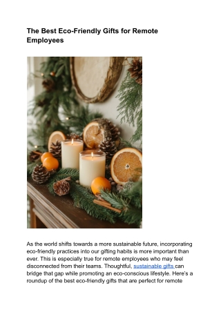 The Best Eco-Friendly Gifts for Remote Employees