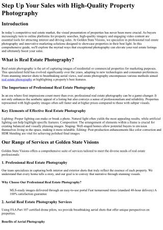 Step Up Your Sales with High-Quality Property Photography
