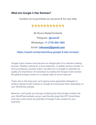 What _Are Google 5 Star Reviews