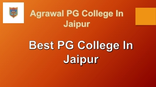Best PG college In Jaipur