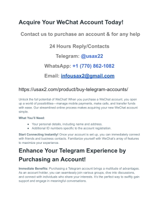 acquire your wechat account today