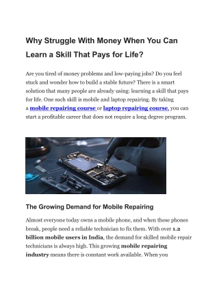 Why Struggle With Money When You Can Learn a Skill That Pays for Lif1