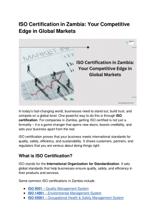 ISO Certification in Zambia_ Your Competitive Edge in Global Markets