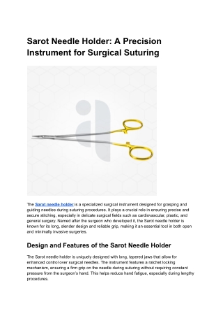 Sarot Needle Holder