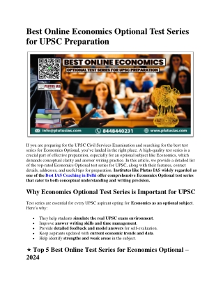 best online economics optional test series