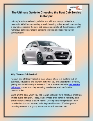 cab service in kanpur