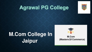 M.Com College In Jaipur