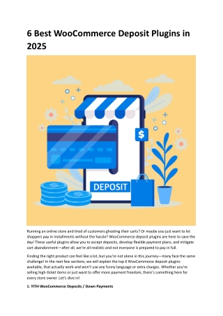 Best WooCommerce Deposit Plugins in 2025
