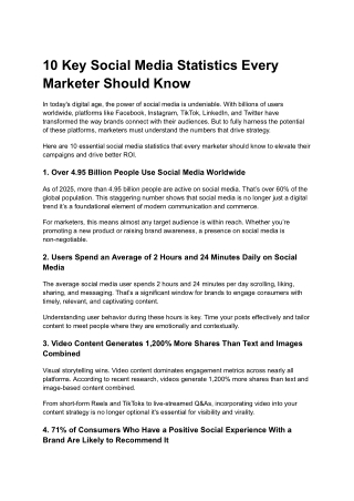 10 Key Social Media Statistics Every Marketer Should Know