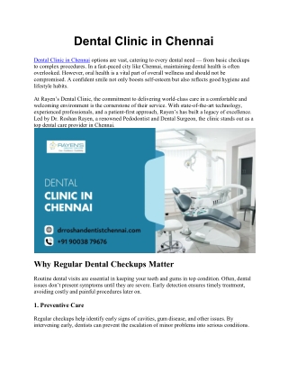 Dental Clinic in Chennai