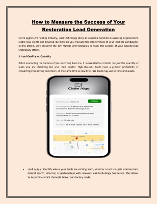 How to Measure the Success of Your Restoration Lead Generation