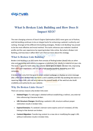What Is Broken Link Building and How Does It Impact SEO
