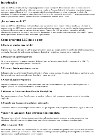 Cómo crear una LLC y vender en Amazon sin preocupaciones