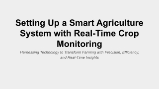 Setting Up a Smart Agriculture System with Real-Time Crop Monitoring