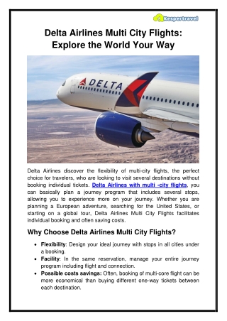 Delta Airlines Multi City Flights Explore the World Your Way
