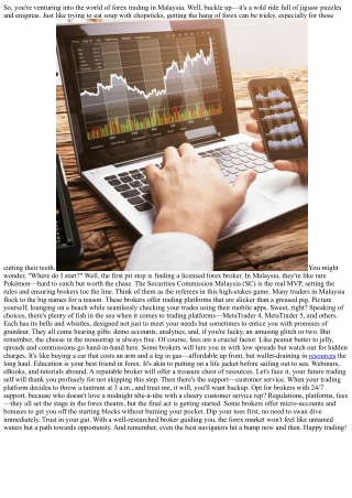 Navigating Forex Seas in Malaysia: Tricks of the Trade