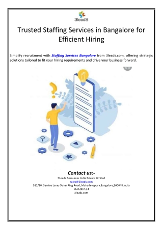 Trusted Staffing Services in Bangalore for Efficient Hiring