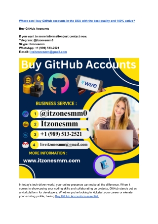 Where can I buy GitHub accounts in the USA with the best quality and 100% active_
