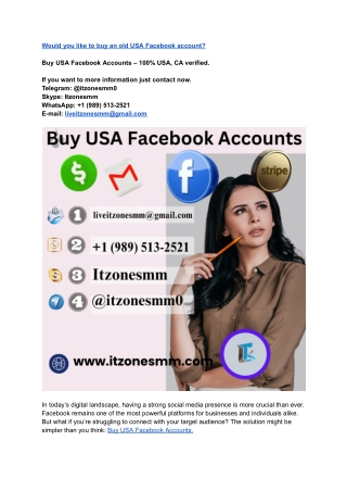 Would you like to buy an old USA Facebook account_