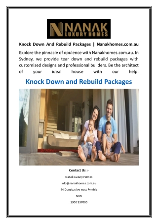 knock down and rebuild packages nanakhomes com au