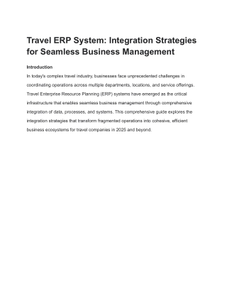 Travel ERP System_ Integration Strategies for Seamless Business Management